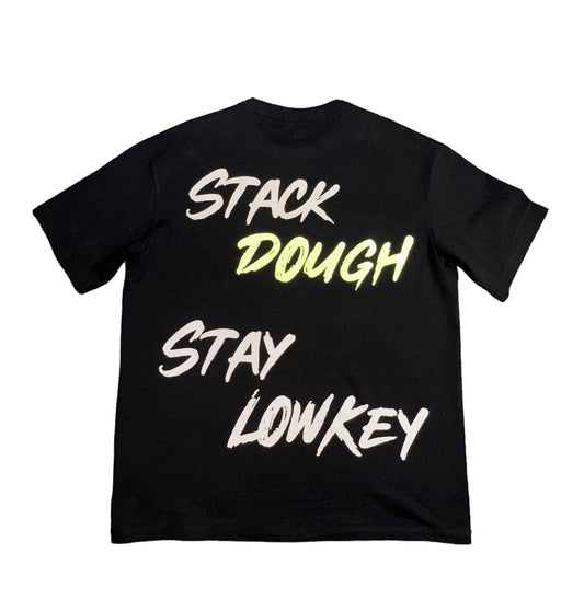 Stack Dough Stay Low Key Tee - Black (Reflective Green)